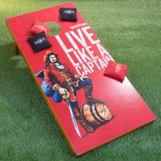 Captain Morgan Cornhole Outdoor Game Set, 2 Wooden Regulation Size Corn Hole Toss Boards with 8 Bean Bags for Adults   568105565
